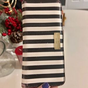 Henri Bendel Saffiano Leather Striped Wallet